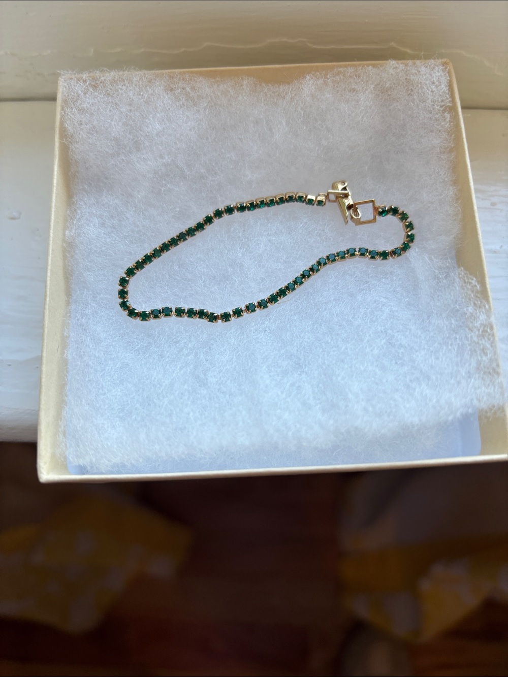 Emerald Green Tennis Bracelet - Women’s Gold-Accent Jewelry Approximate 7 in